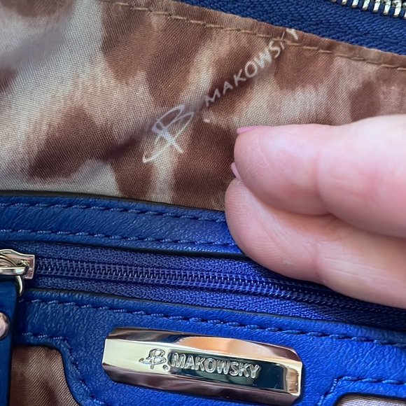 B.Makowsky   mini cross body blue suede - Picture 9 of 11